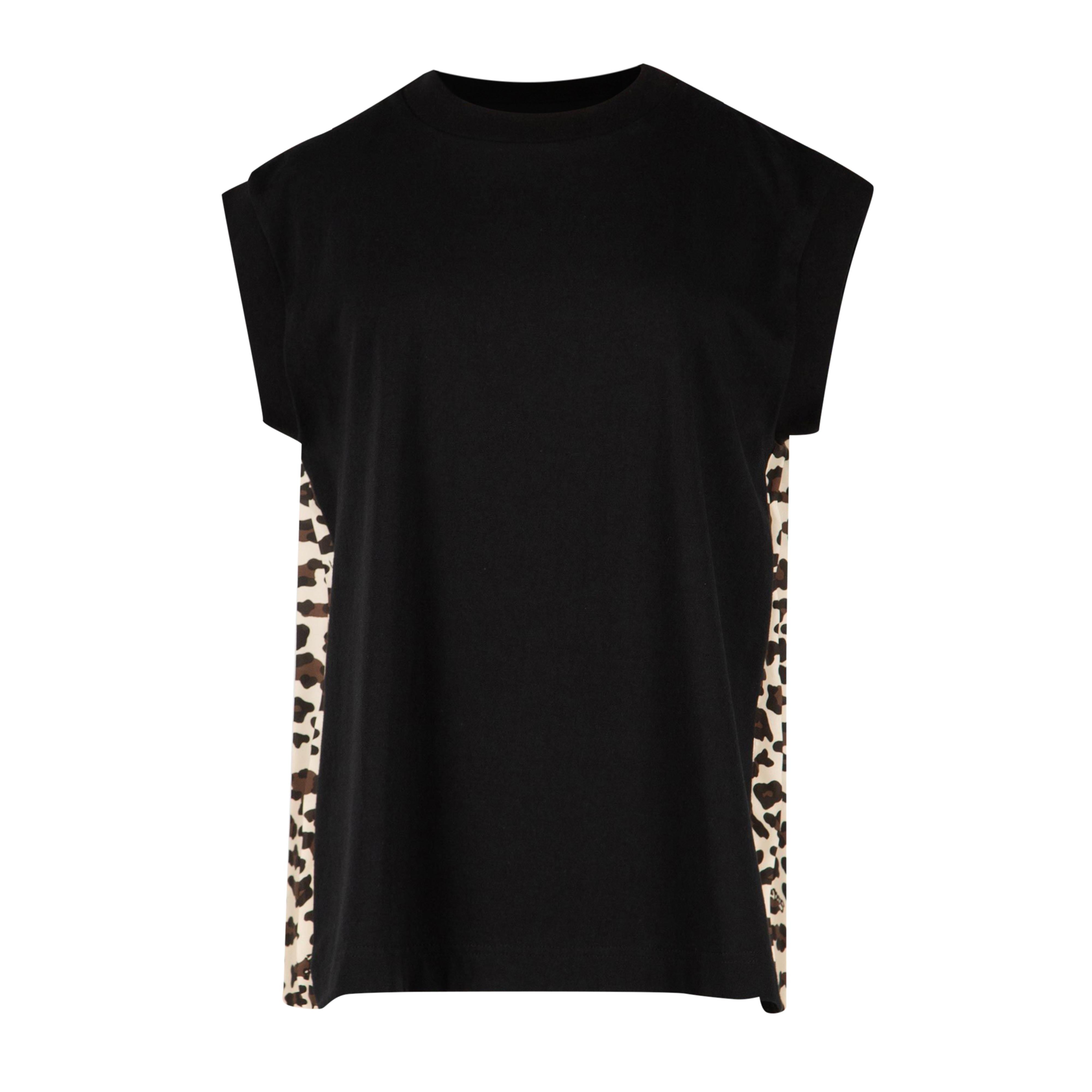 SACAI Leopard Print Cotton T-Shirt for Women