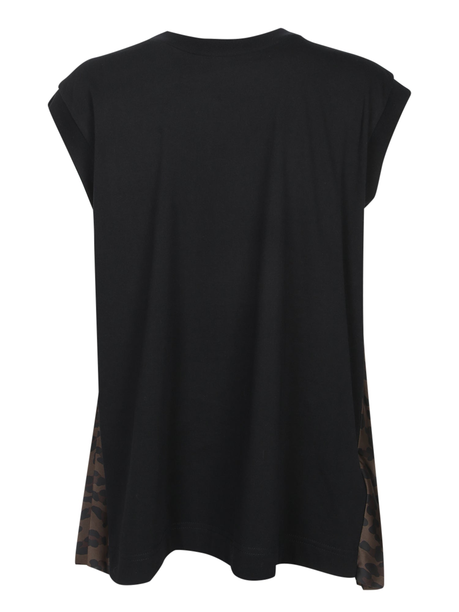 SACAI Mini T-Shirt with Leopard Print Pleats for Women