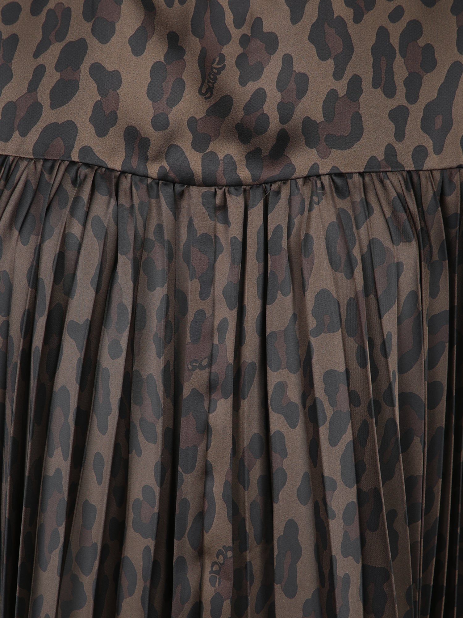 SACAI Mini T-Shirt with Leopard Print Pleats for Women