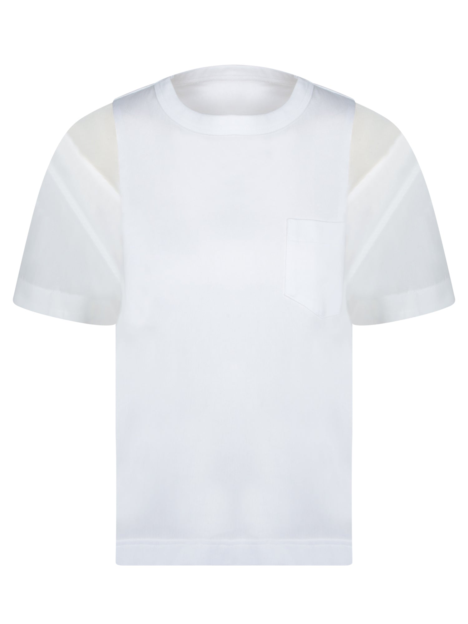SACAI Mini White T-Shirt with Innovative Details