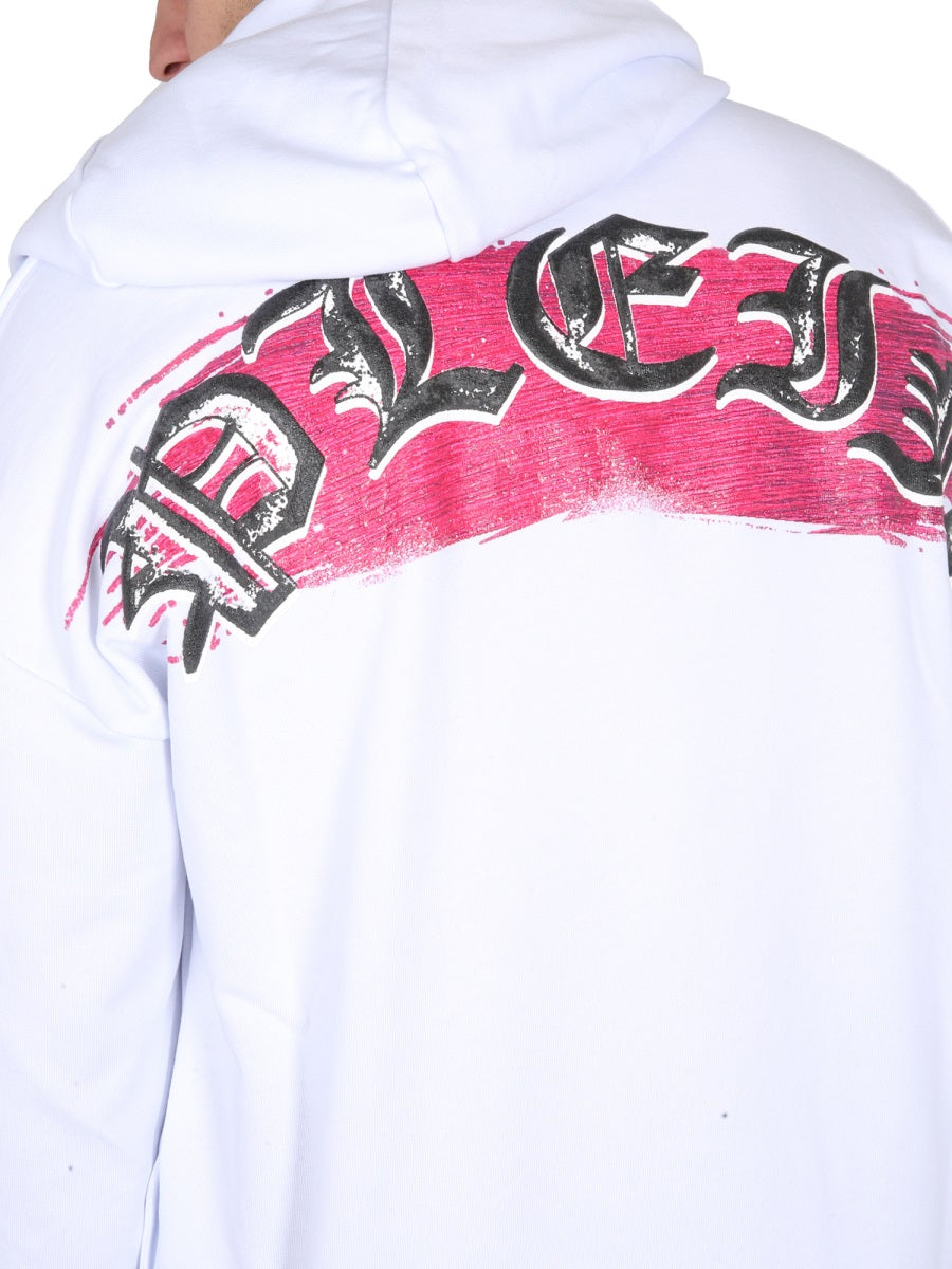 PHILIPP PLEIN Hooded Front Logo Sweatshirt for Men