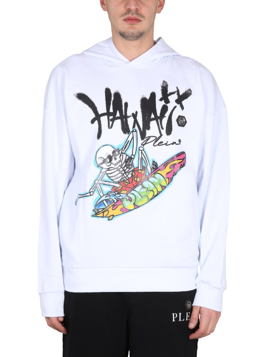 PHILIPP PLEIN Hooded Front Logo Sweatshirt for Men