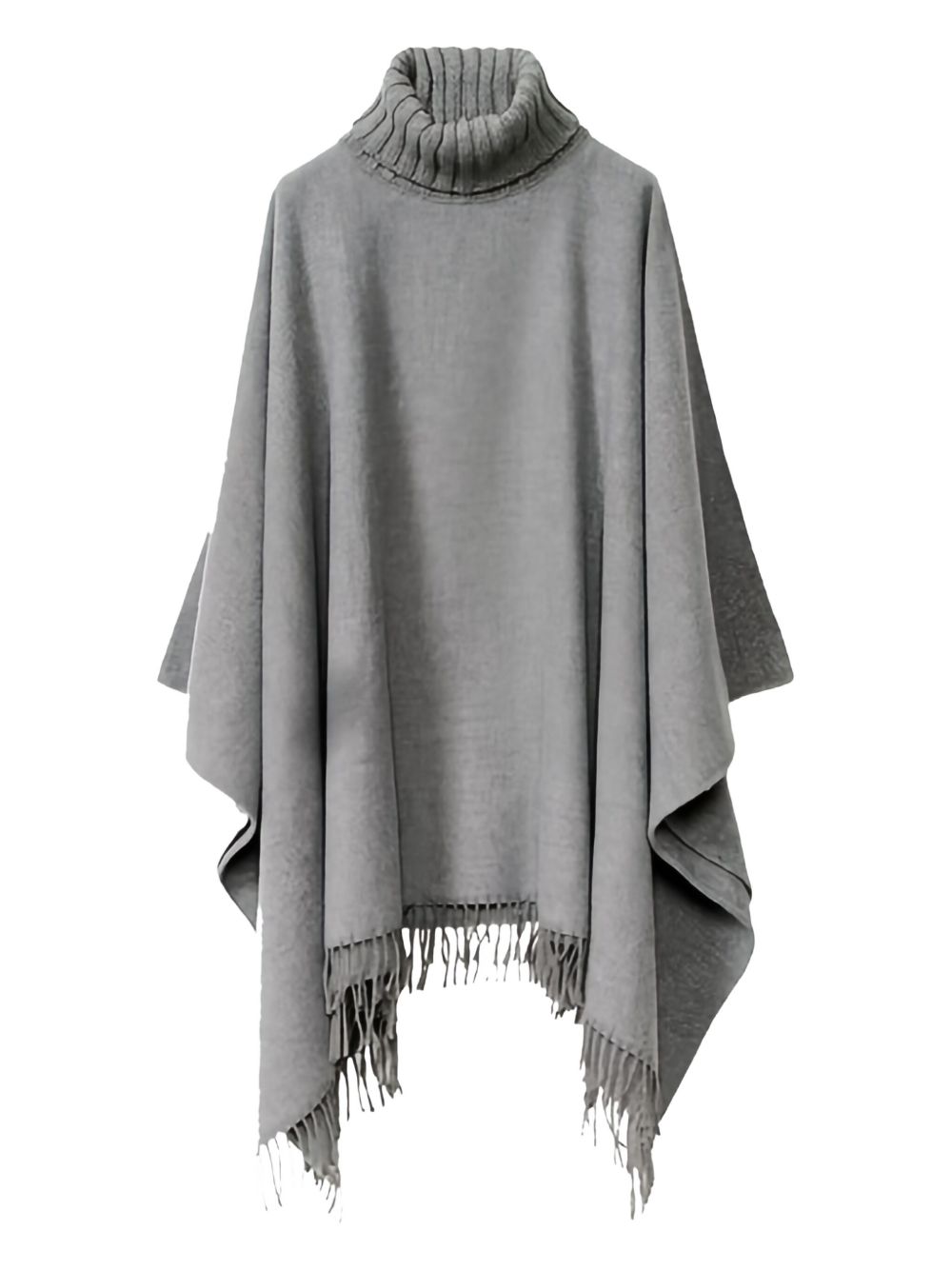 FABIANA FILIPPI Stylish Wool Blend Sweater with Ribbed Collar and Fringed Hem