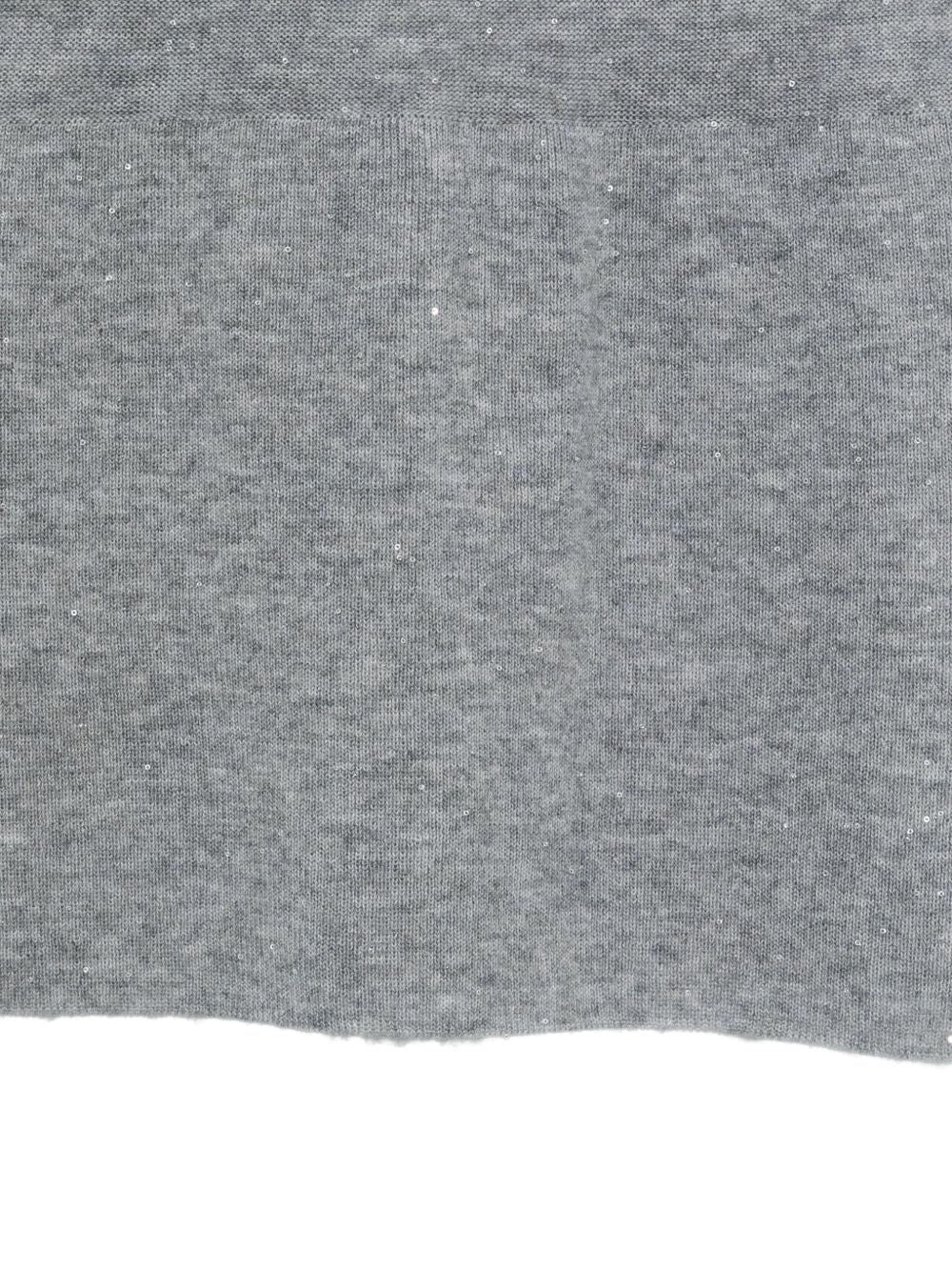 FABIANA FILIPPI Wool Blend Rectangular Scarf with Sequin Embellishment