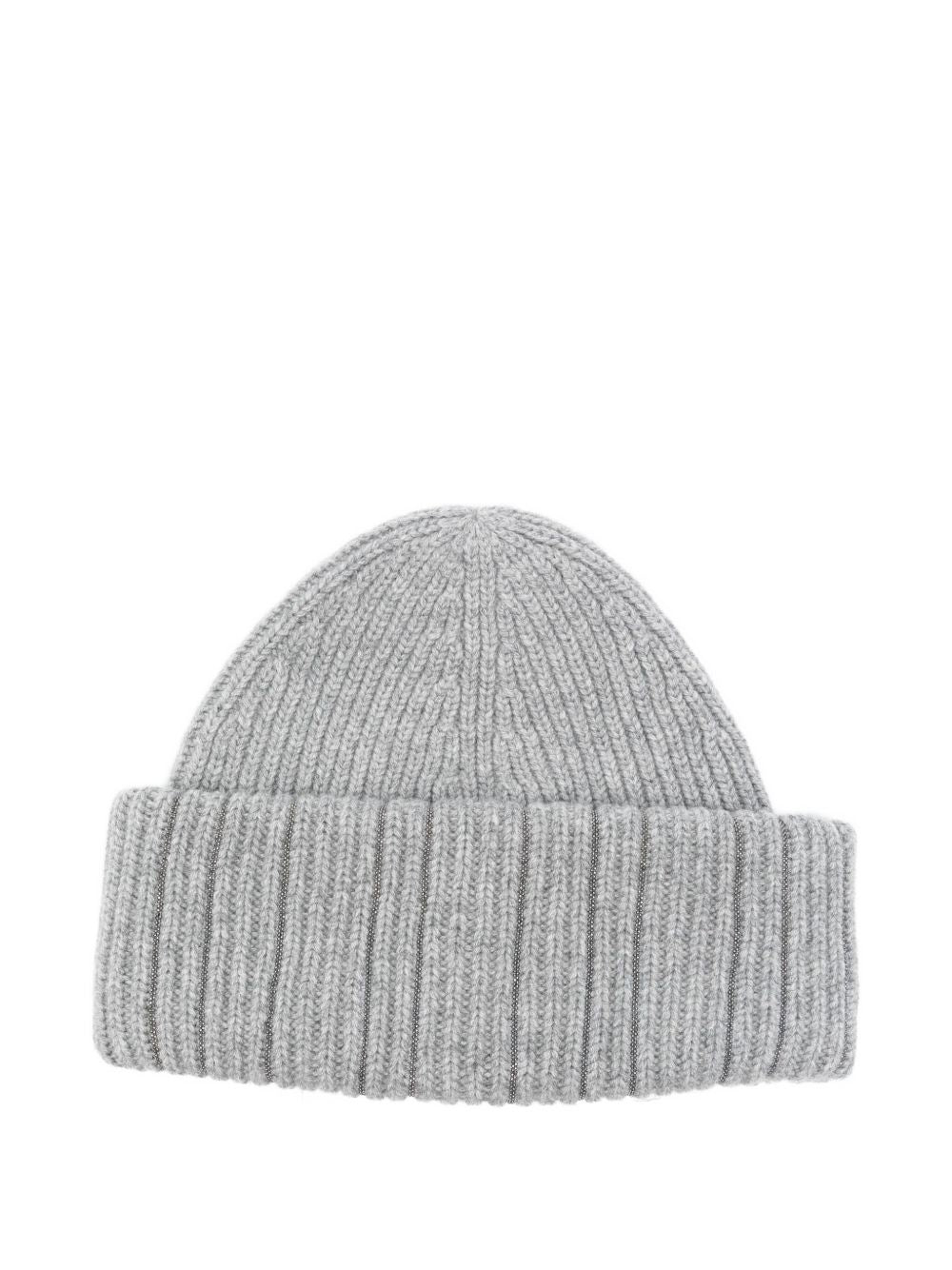 FABIANA FILIPPI Ribbed Wool Beanie with Metallic Detail - FW25