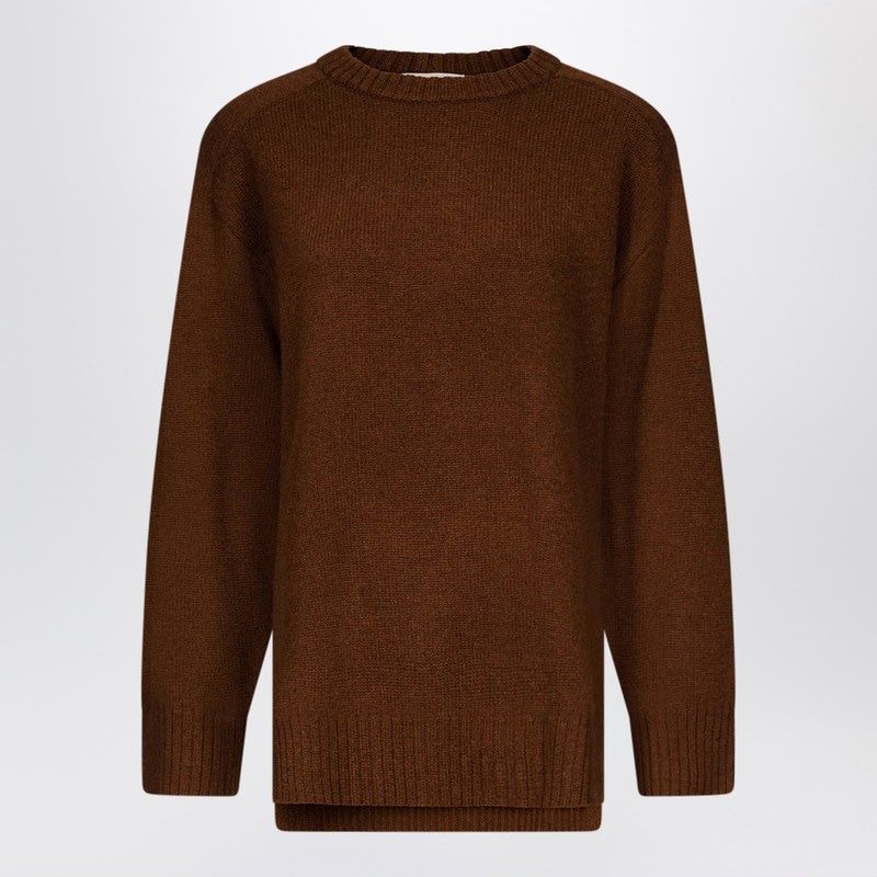 LOULOU DE SAISON Round-Neck Wool and Cashmere Sweater with Side Slits - FW25