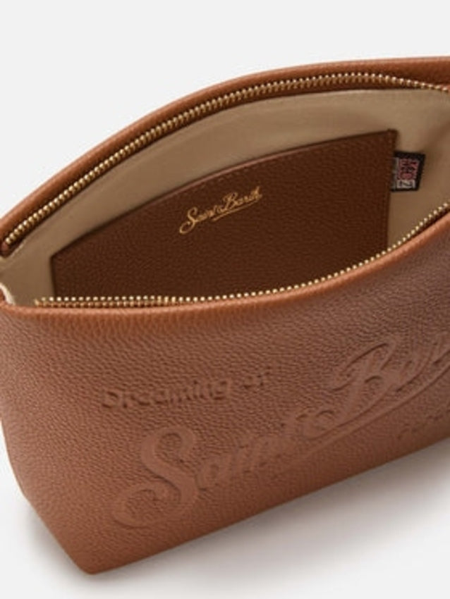 SAINT BARTH Mini Leather Handbag with Adjustable Straps - 23 x 16.5 x 7 cm