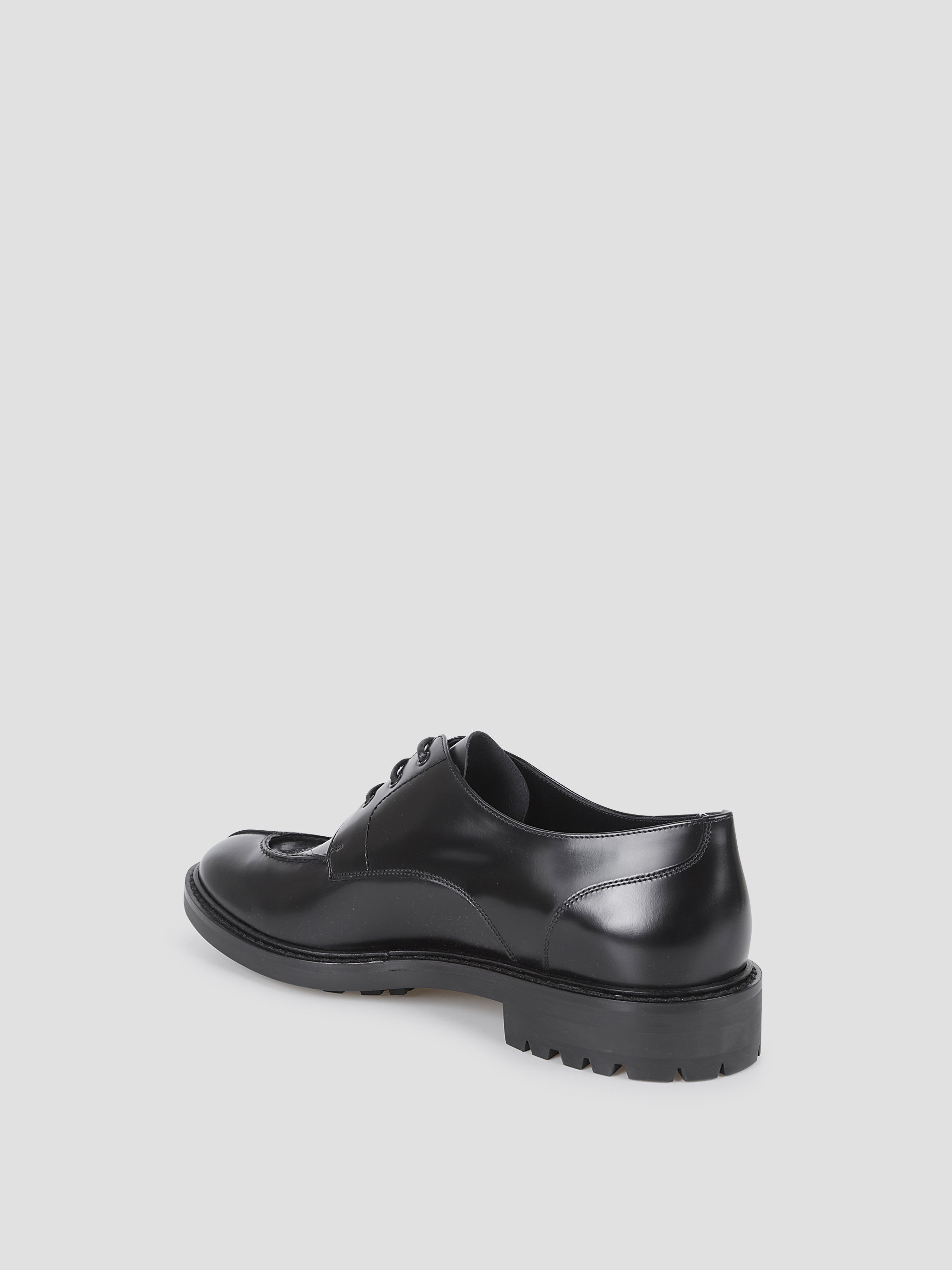 SAINT LAURENT Linen Lace-up Derby Dress Shoes