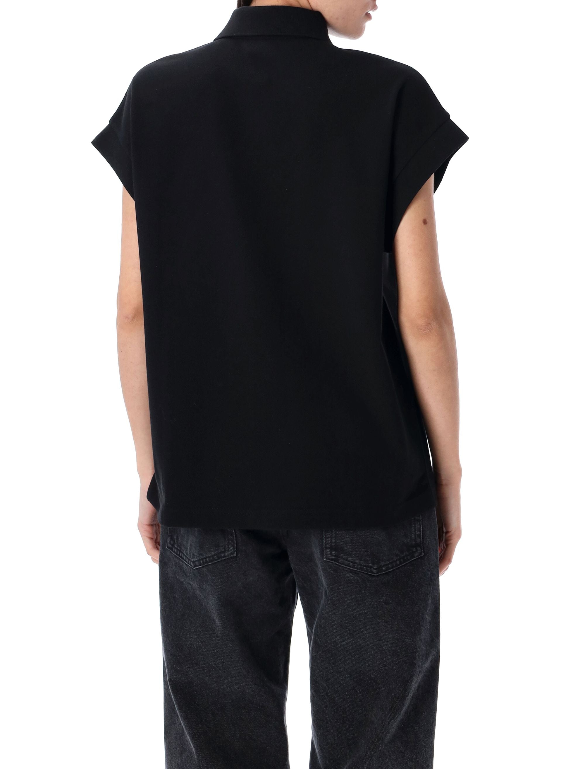 SAINT LAURENT PARIS Women's Mini Piqué Polo Shirt with Embroidered Details