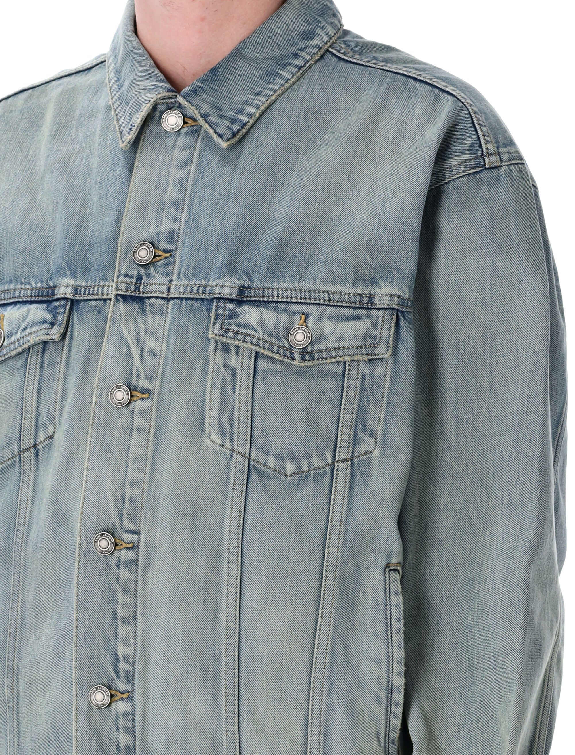 SAINT LAURENT PARIS Loose Fit Denim Trucker Jacket - Size 50