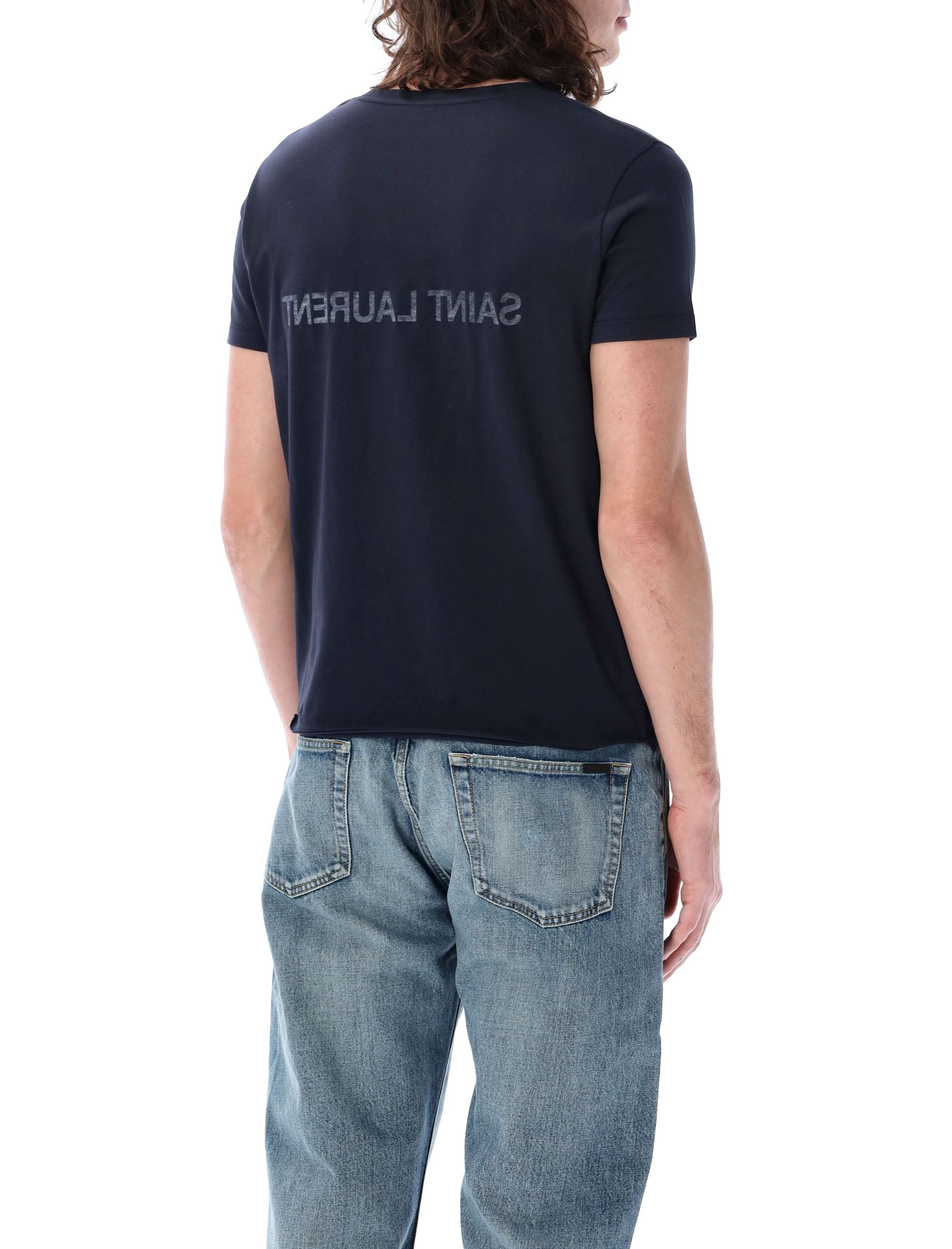 SAINT LAURENT PARIS Reverse Logo T-Shirt - Men's Size L