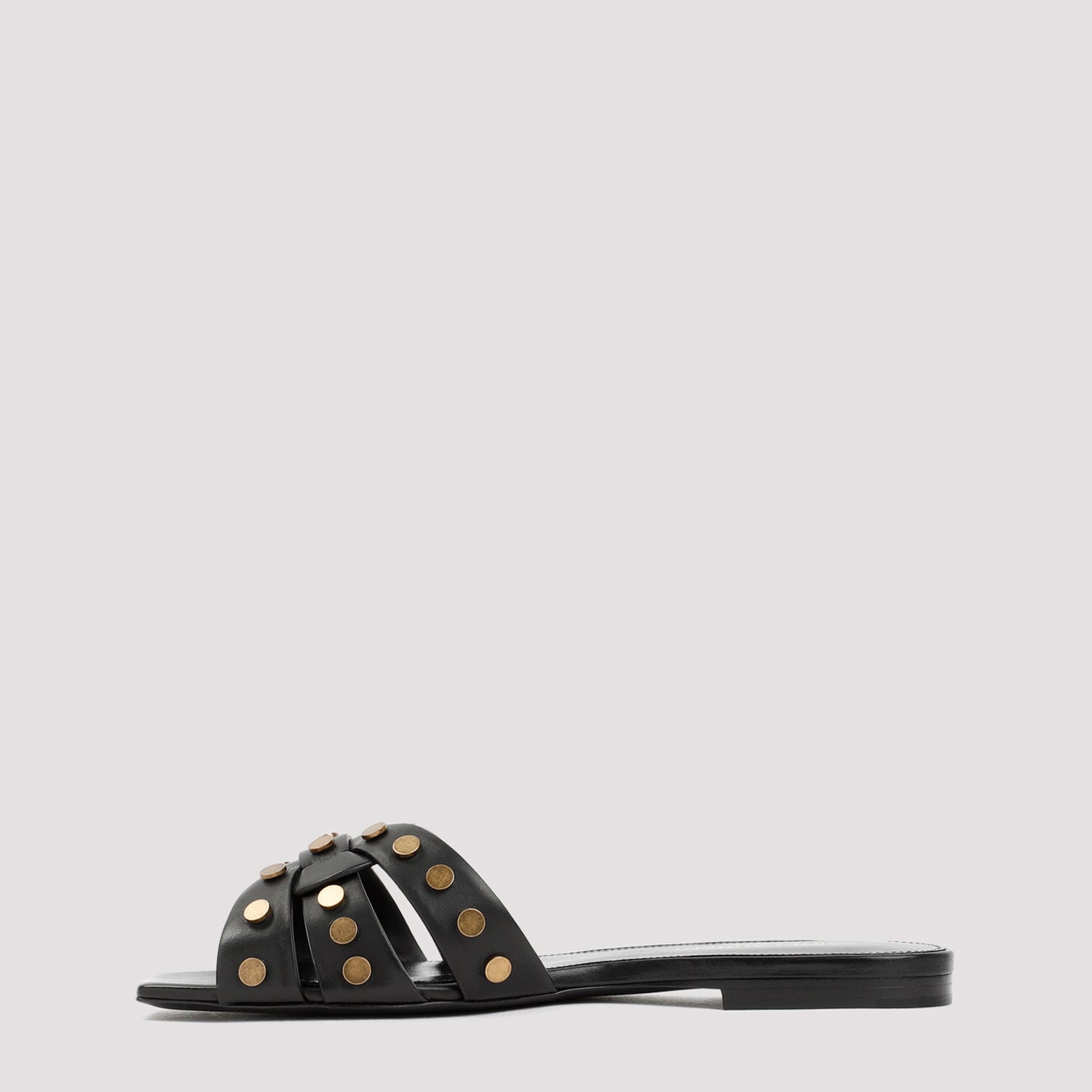 SAINT LAURENT Squared Toe Studded Sandals