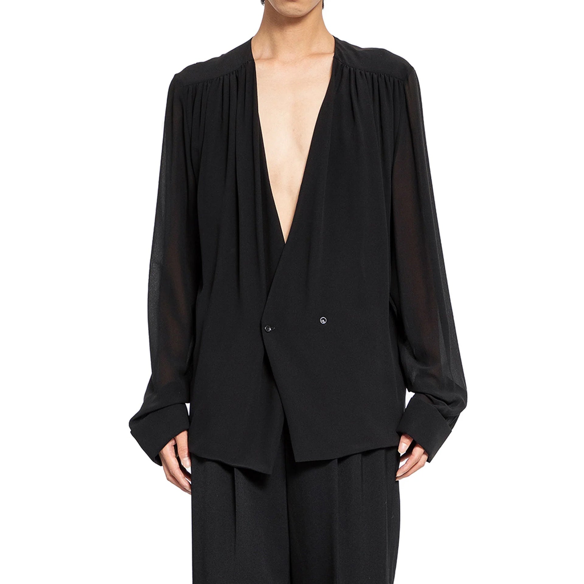 SAINT LAURENT Silk Double-Breasted Shirt