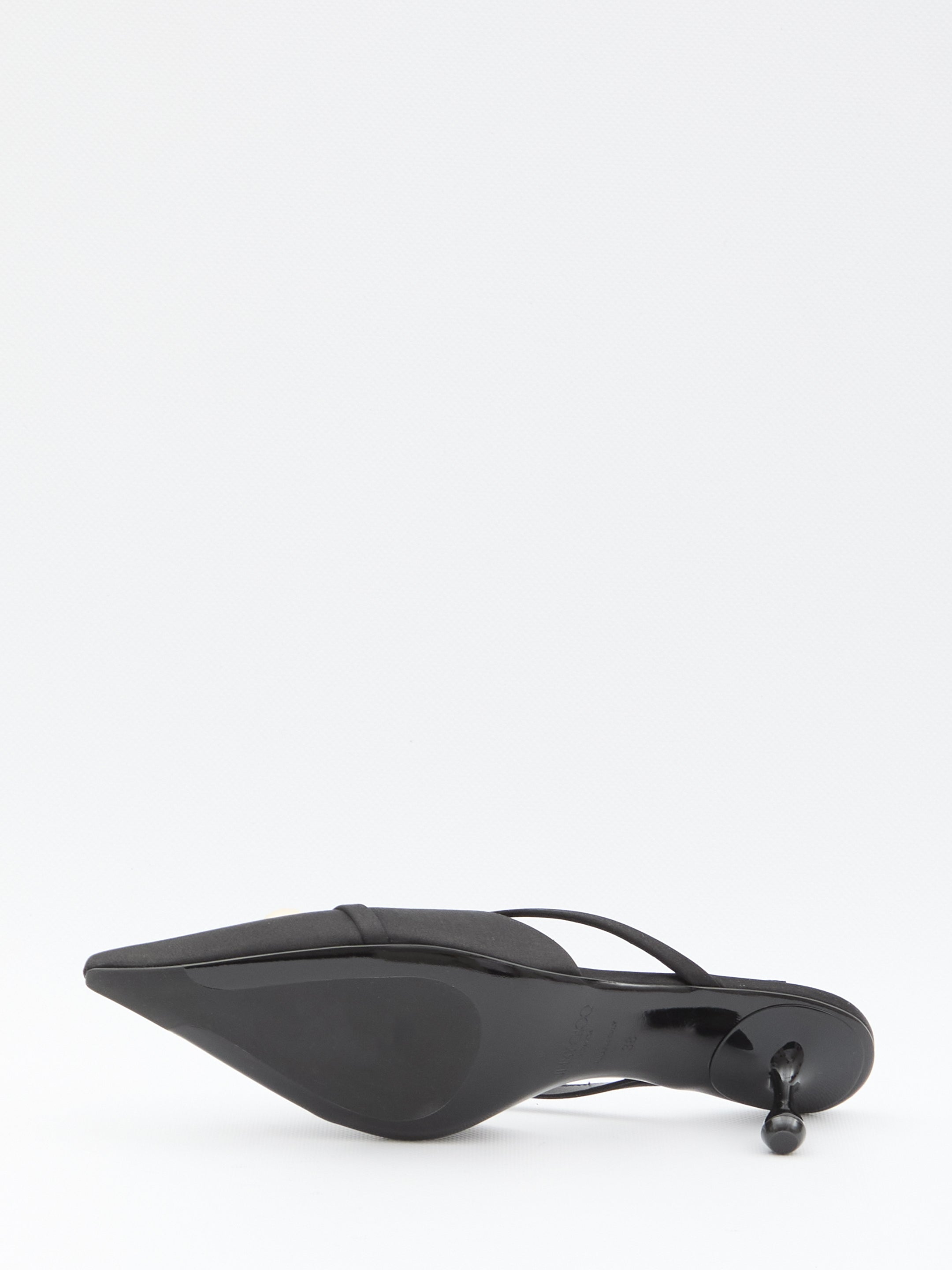 JIMMY CHOO Pointed Toe Flat 50 with Pearl Embellishments