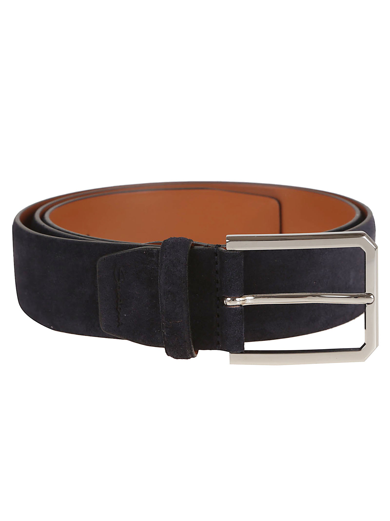 SANTONI Refined Leather Belt for Men - SS25