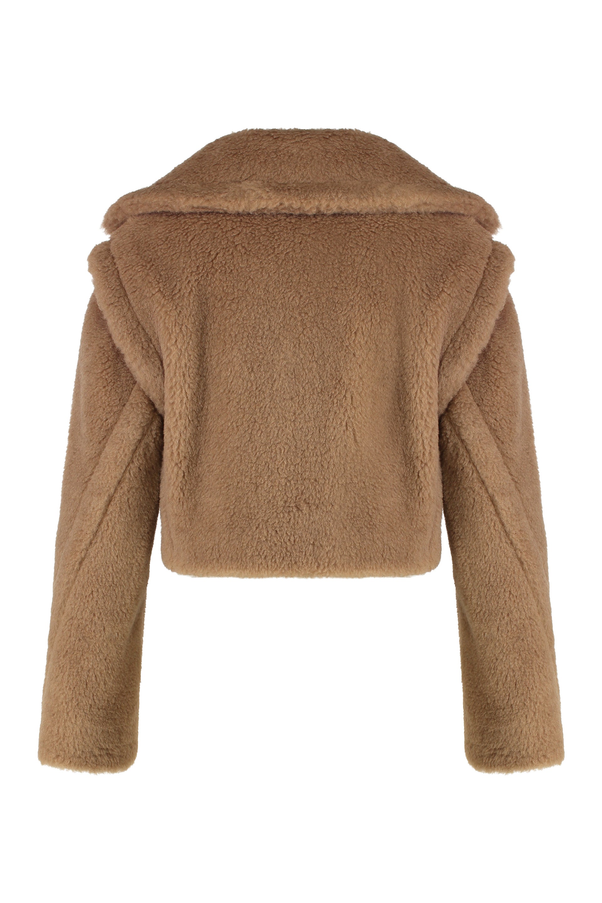 MAX MARA Teddy Fabric Crop Jacket with Removable Inner Layer