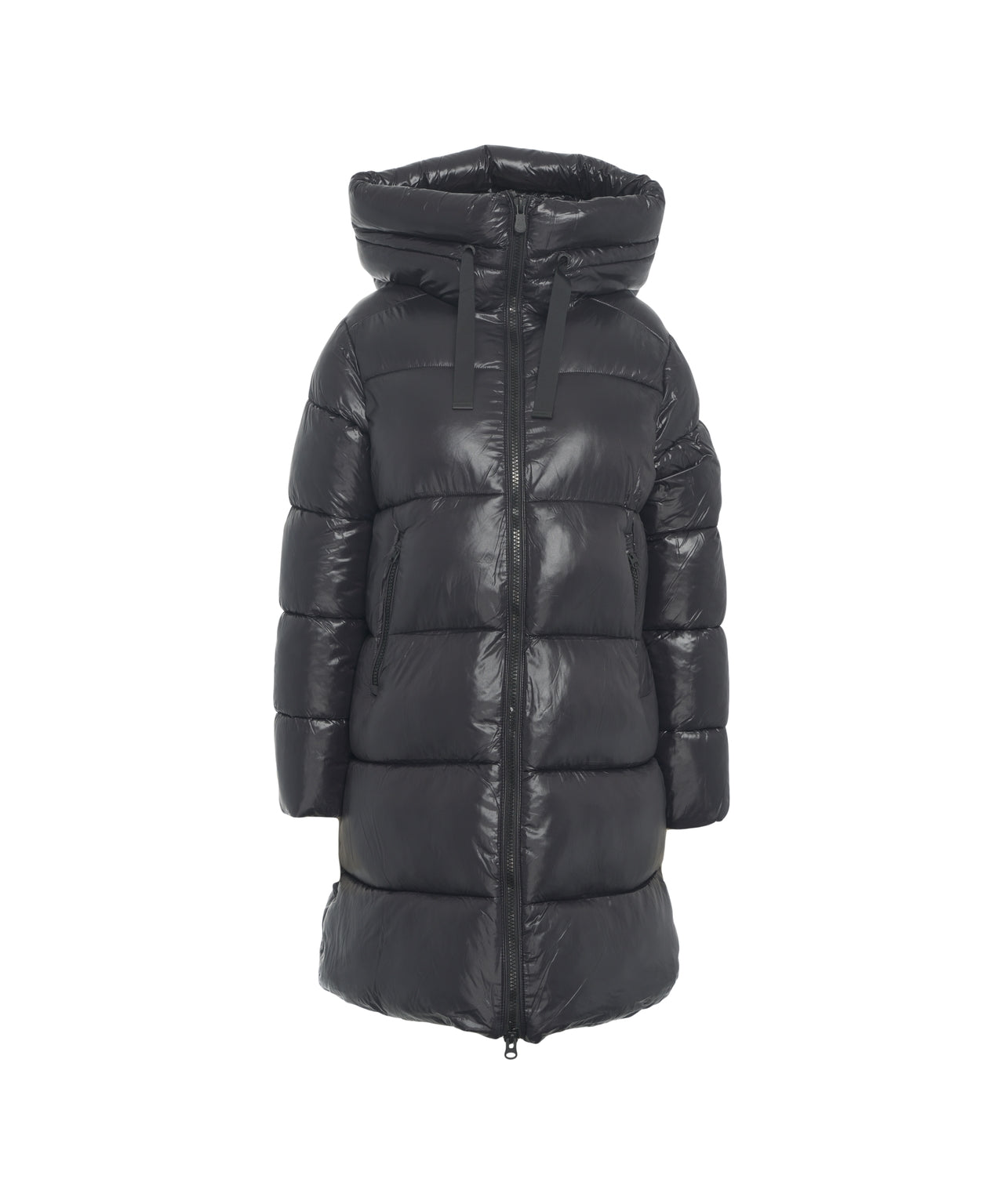 SAVE THE DUCK Quilted Down Jacket with High Collar - Women's Long Style