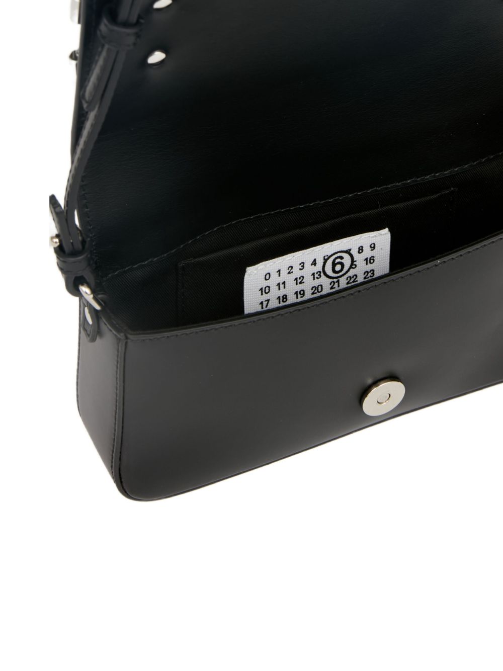 MM6 MAISON MARGIELA Foldover Top Leather Handbag with Adjustable Strap