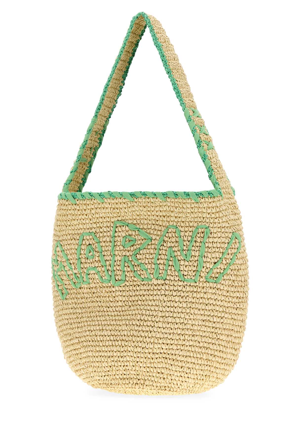 MARNI Medium Raffia Shopping Hobo Handbag