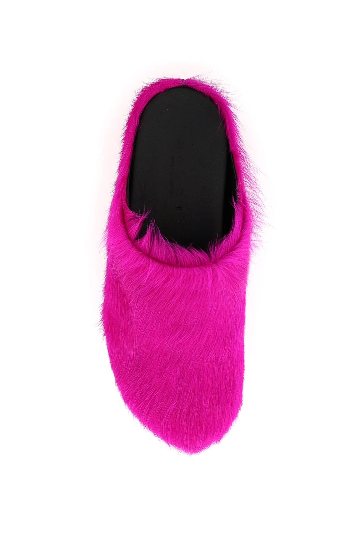 MARNI 100% Leather Hair Fussbett Flat Sandals for Women