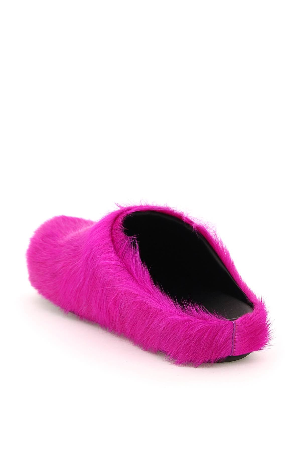 MARNI 100% Leather Hair Fussbett Flat Sandals for Women