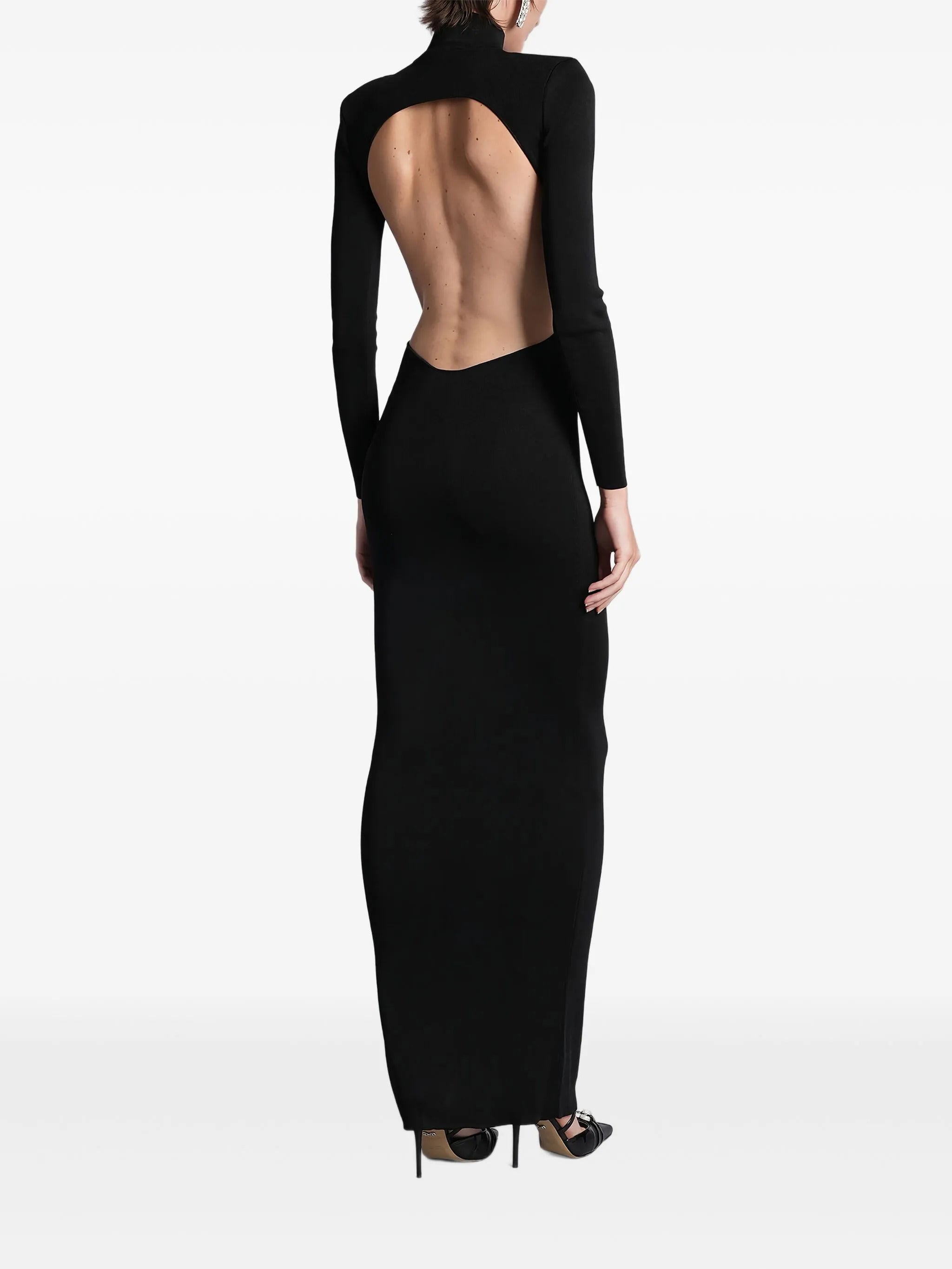 SELF-PORTRAIT Elegant Open Back Maxi Dress - Size S