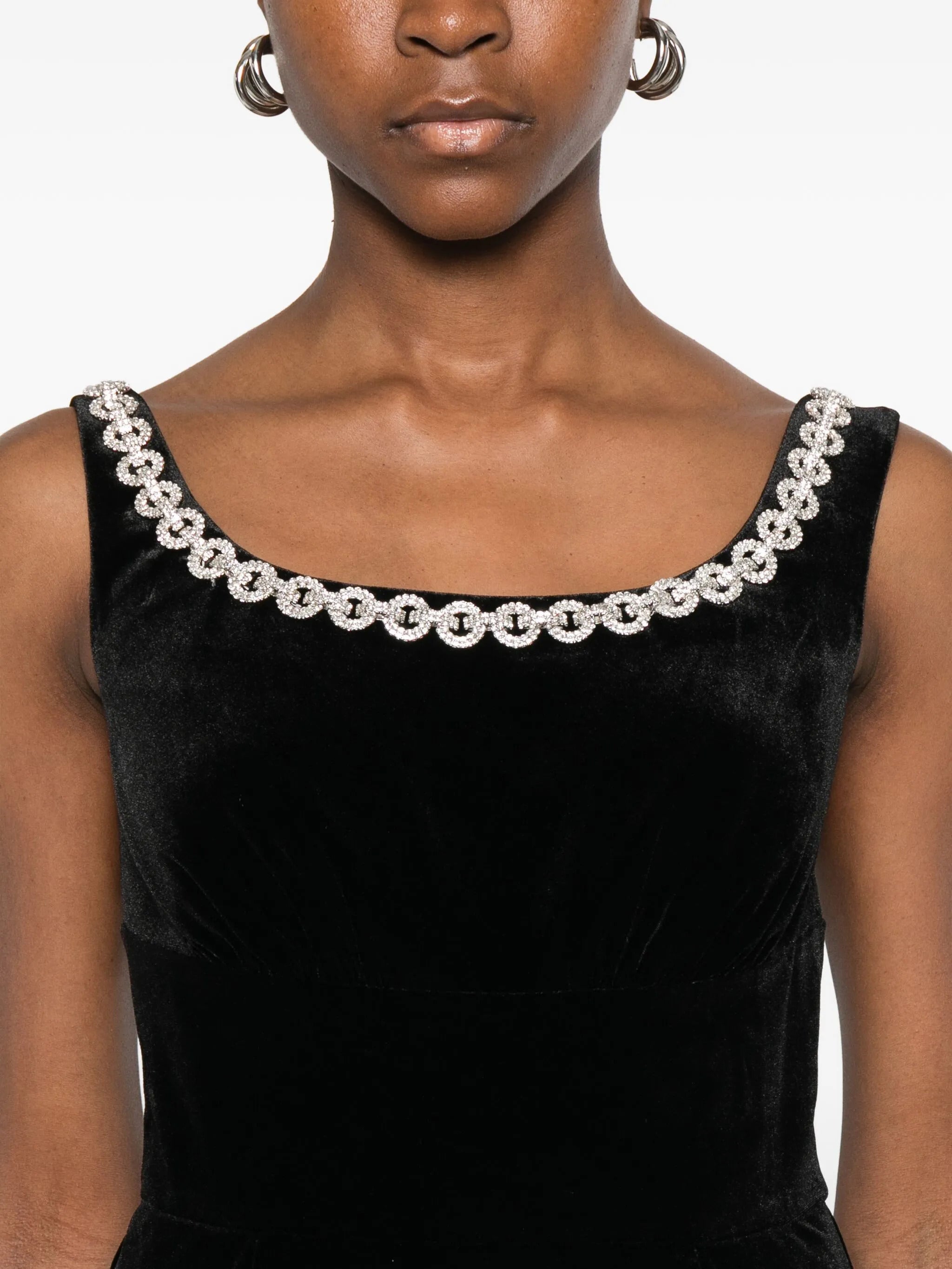 SELF-PORTRAIT Chic Velvet Embellished Mini Dress with Removable Shoulder Pads - Size 4