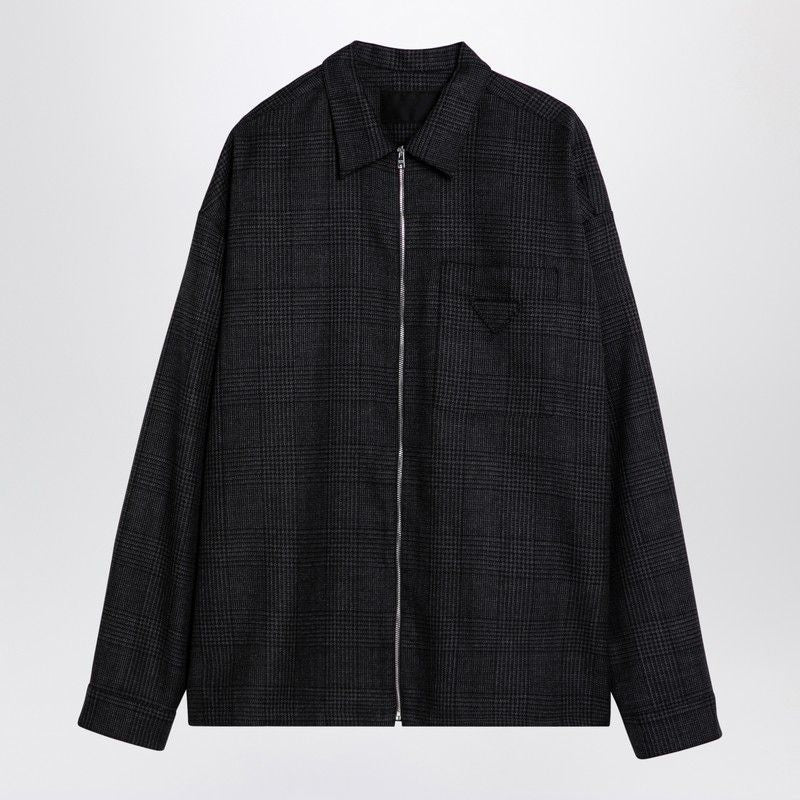 PRADA Prince of Wales Zipped Shirt for Men