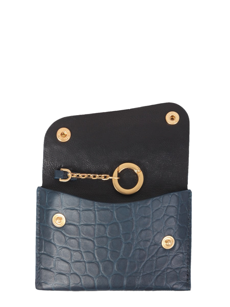 IL BISONTE Mini Coconut Print Card Holder for Women