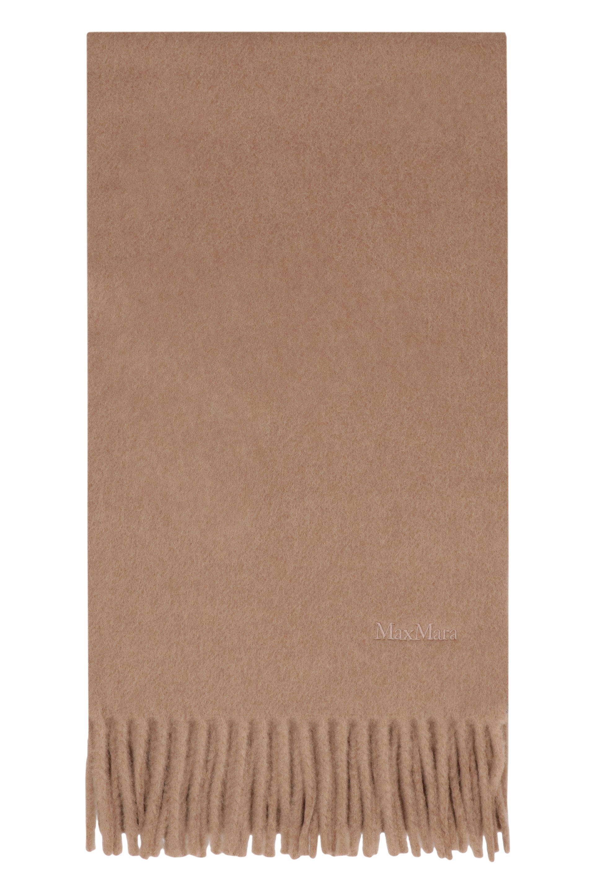 MAX MARA Refined Wool Scarf with Fringes - 25x208 cm