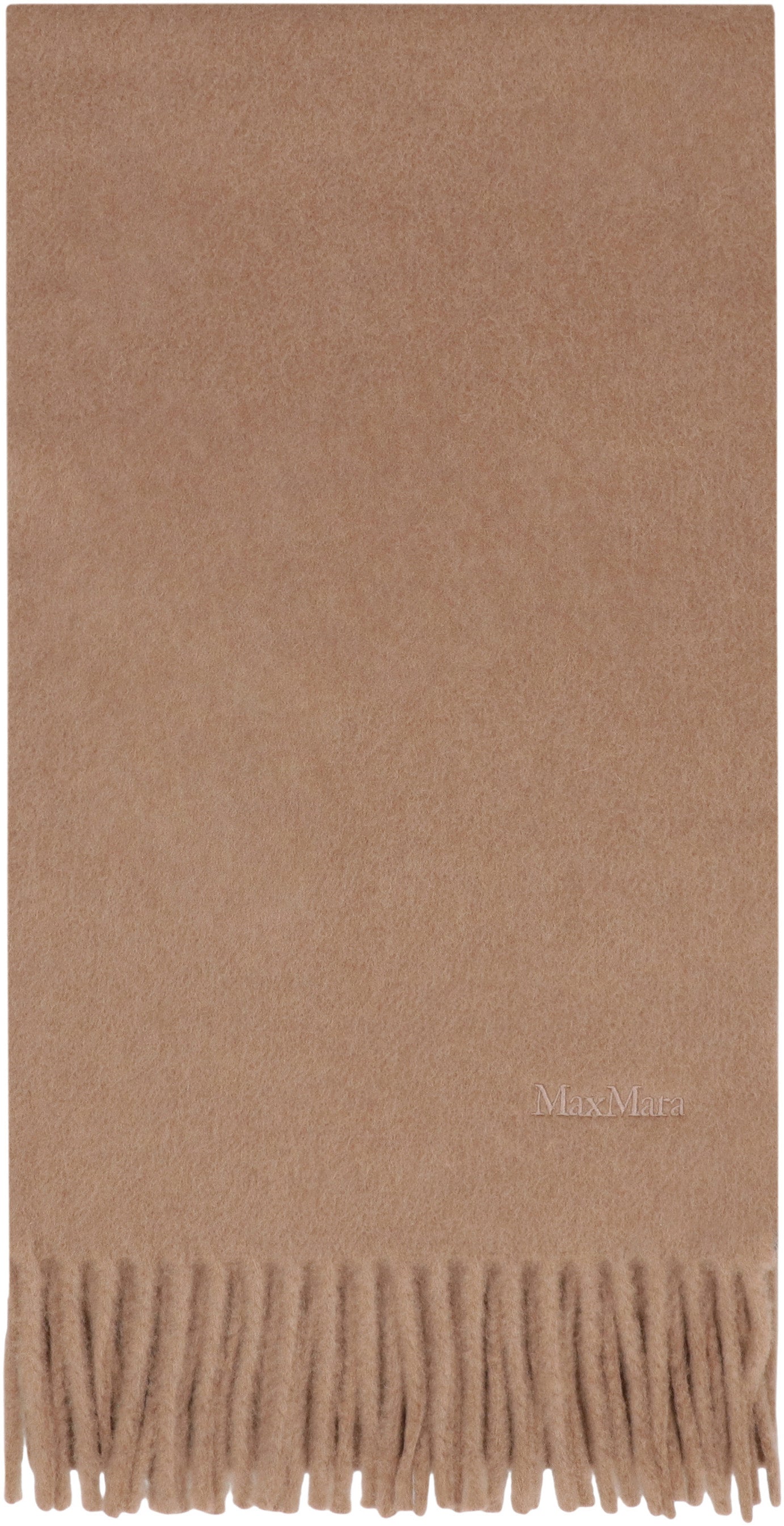 MAX MARA Refined Wool Scarf with Fringes - 25x208 cm