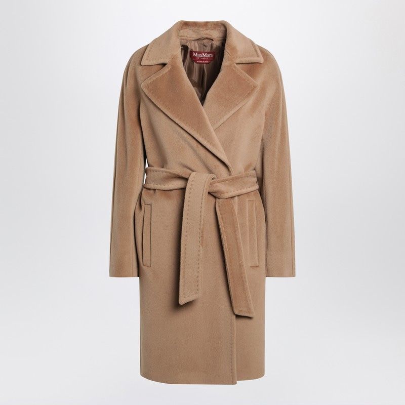 MAX MARA STUDIO Midi Wrap Jacket in Beaver Wool