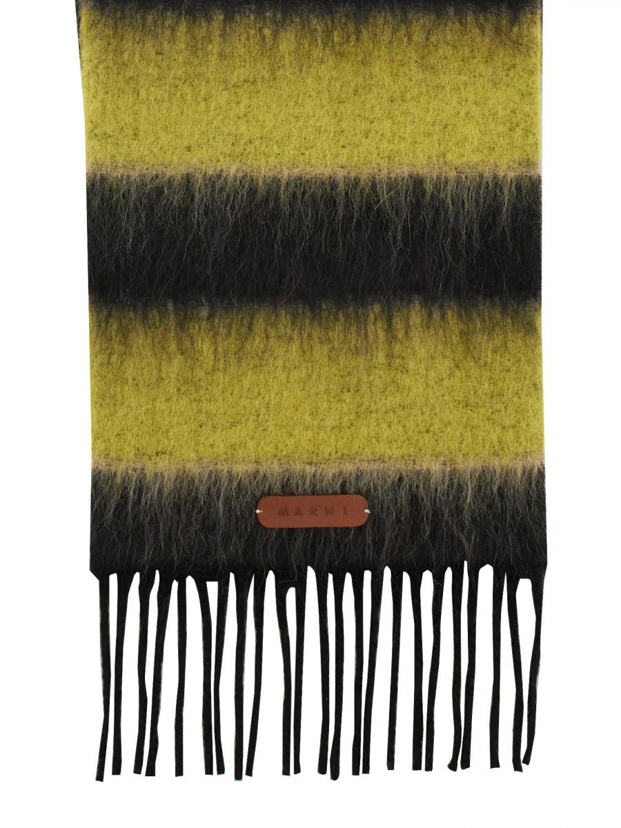 MARNI Striped Wool Blend Scarf