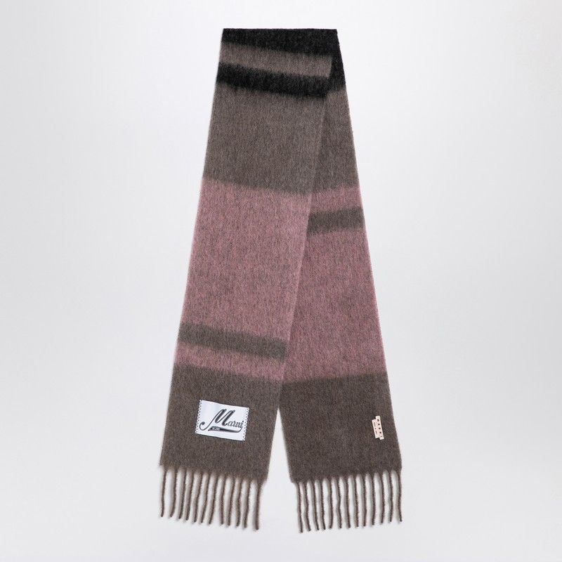 MARNI Striped Brushed Alpaca Mohair Scarf