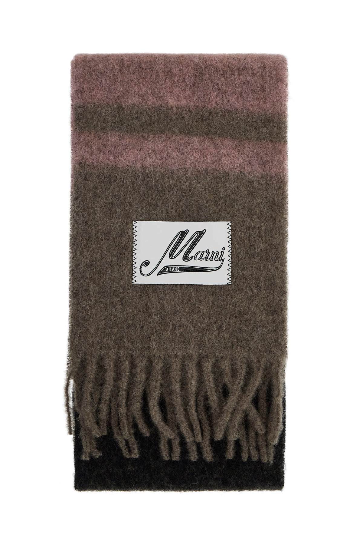 MARNI Striped Brushed Alpaca Mohair Scarf