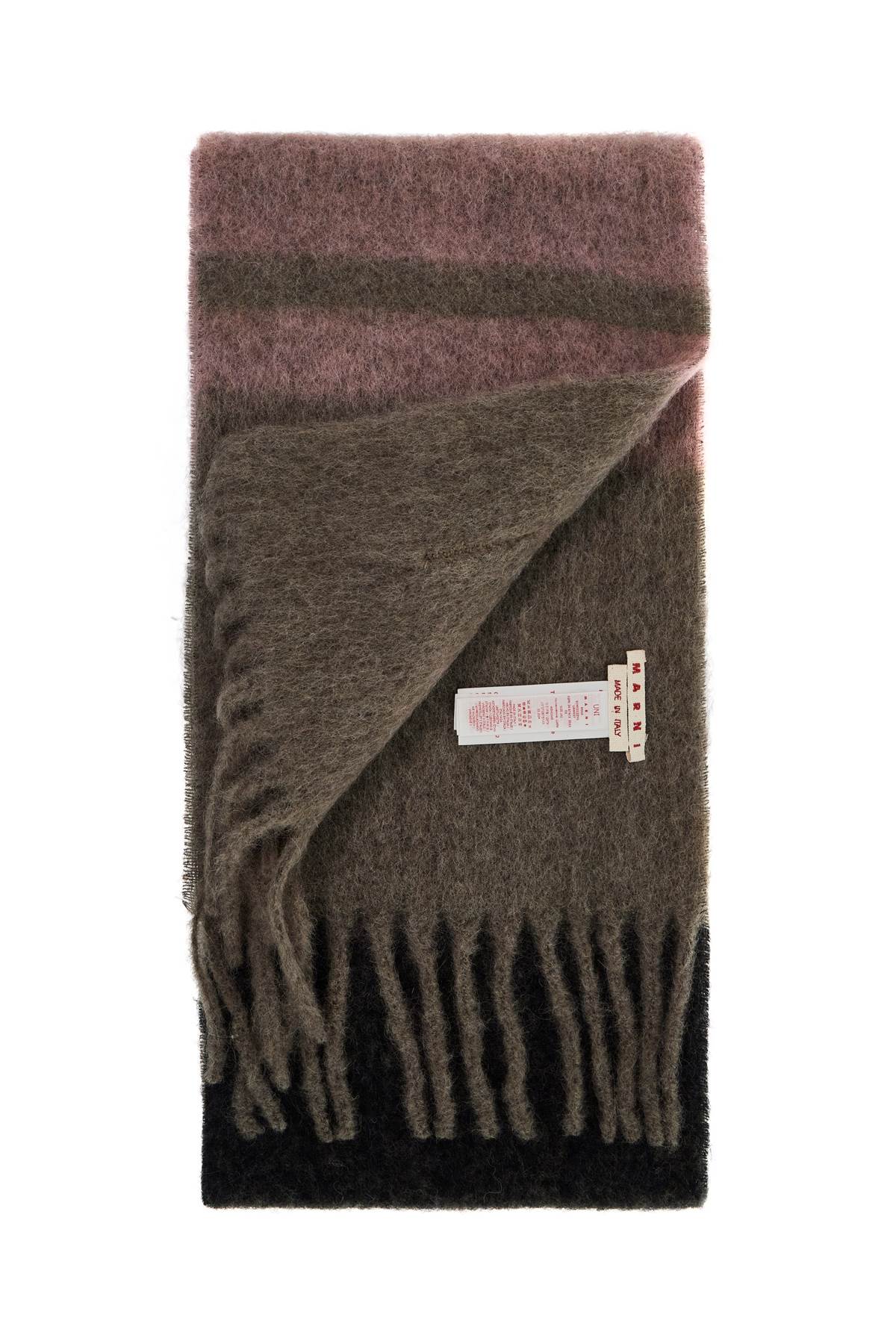 MARNI Striped Brushed Alpaca Mohair Scarf