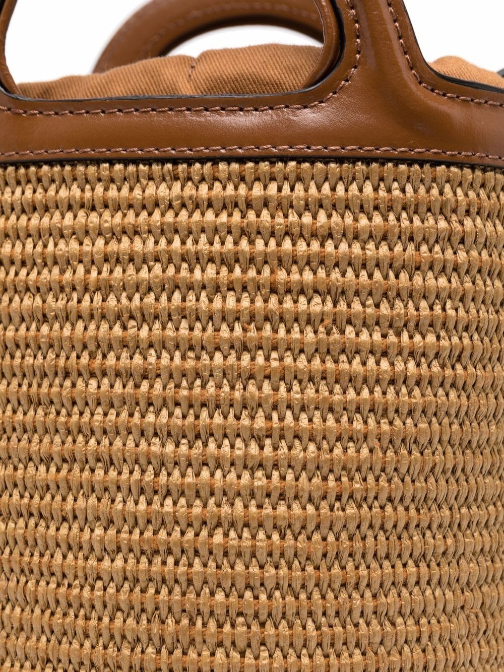 MARNI Two-Tone Leather and Raffia Tropicalia Bucket Handbag