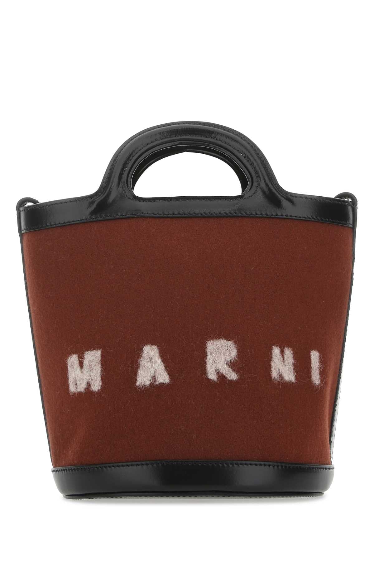 MARNI Two-Tone Felt and Leather Tropicalia Bucket Handbag