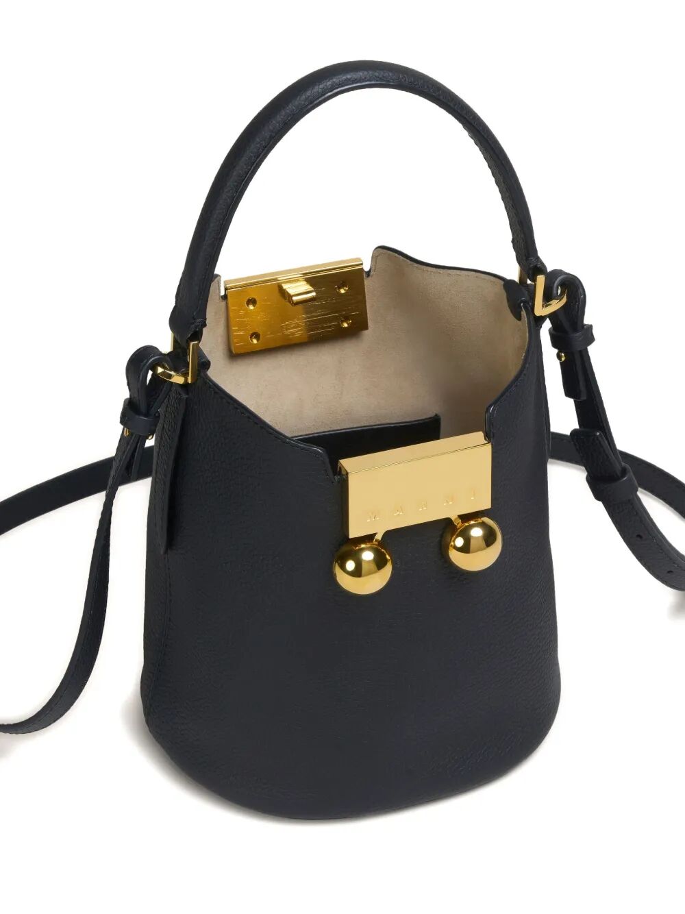 MARNI Pebbled-Leather Bucket Handbag