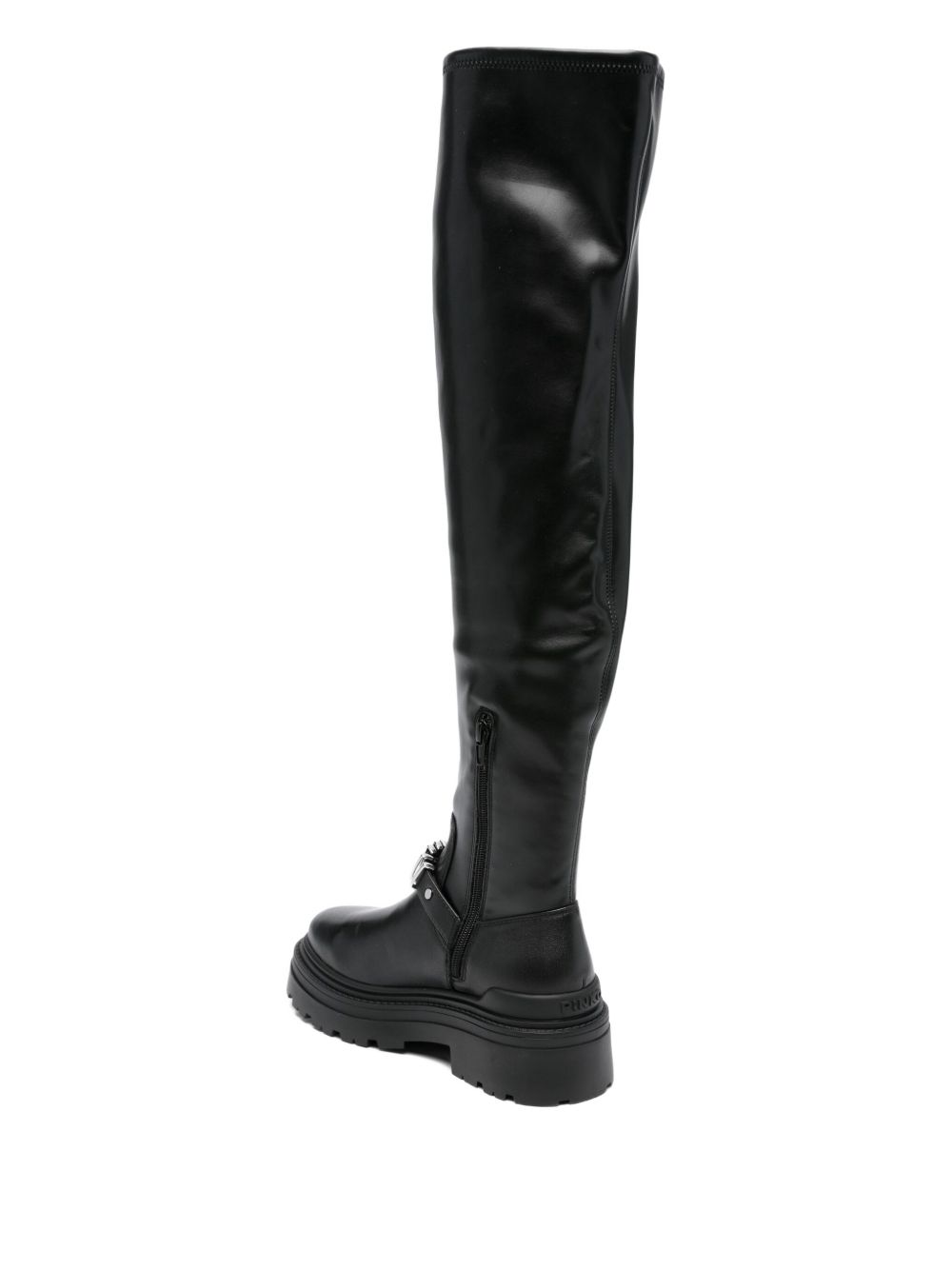 PINKO Knee-High Platform Boots with Buckle Detail