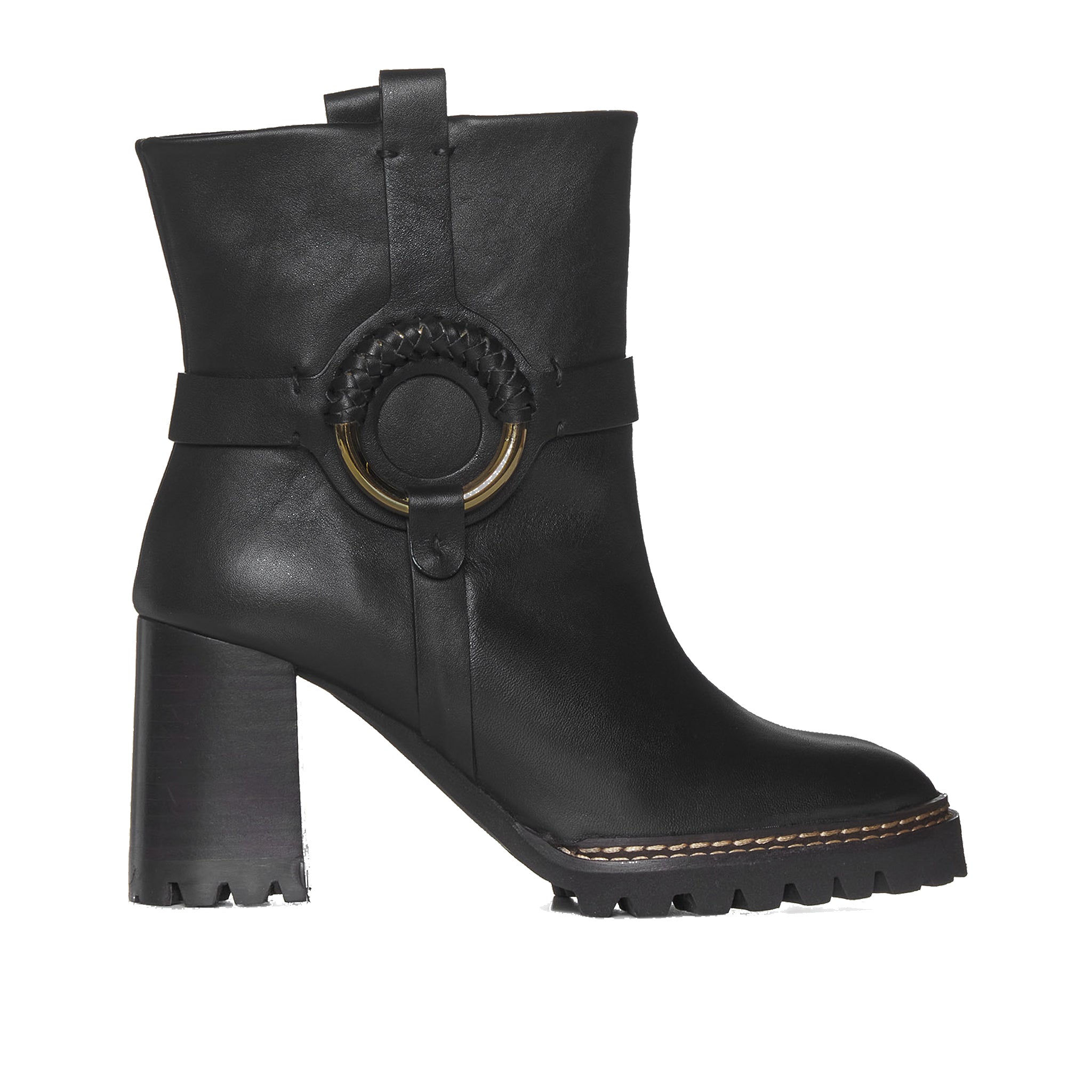 SEE BY CHLOE Hana Leather Ankle Boots with 3.1 in Heel