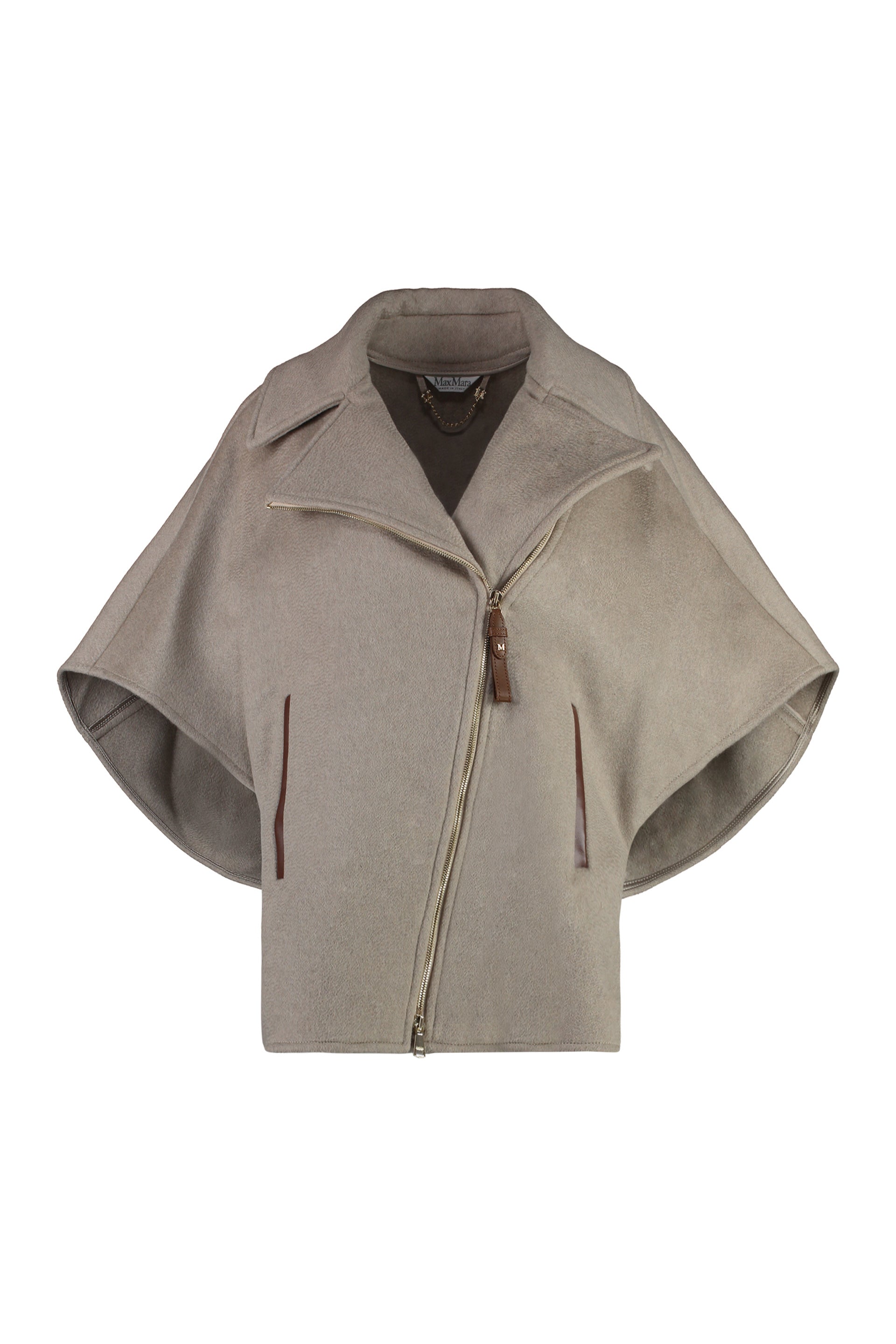 MAX MARA Cashmere Cape Jacket with Lapel Collar