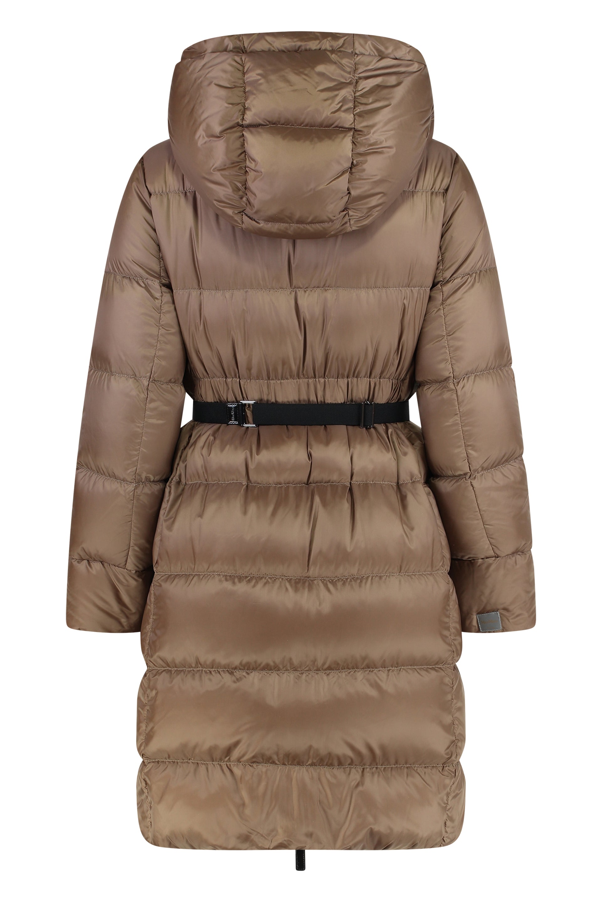 S MAX MARA Long Down Jacket with Removable Belt