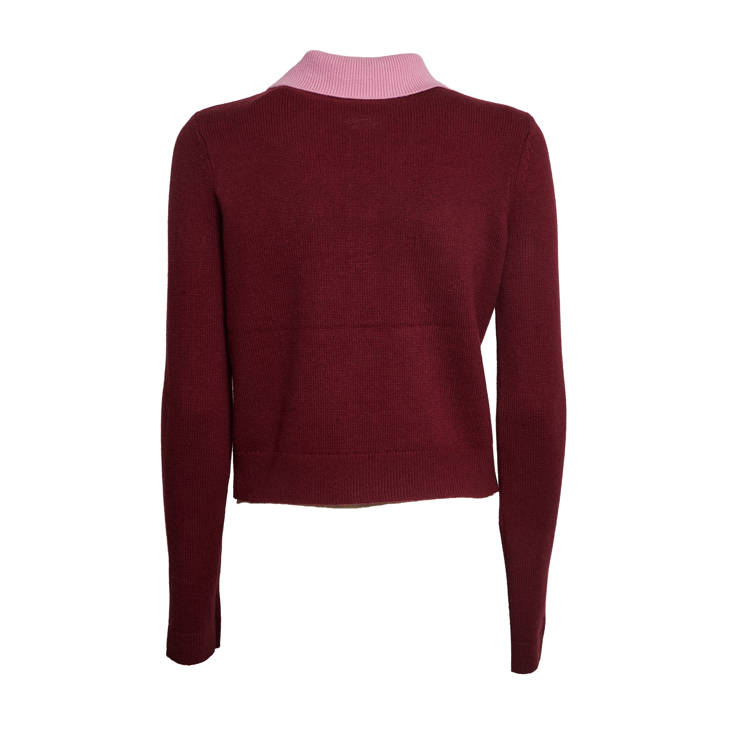 SELF-PORTAIT Contrast Collar Knit Top - Regular Fit