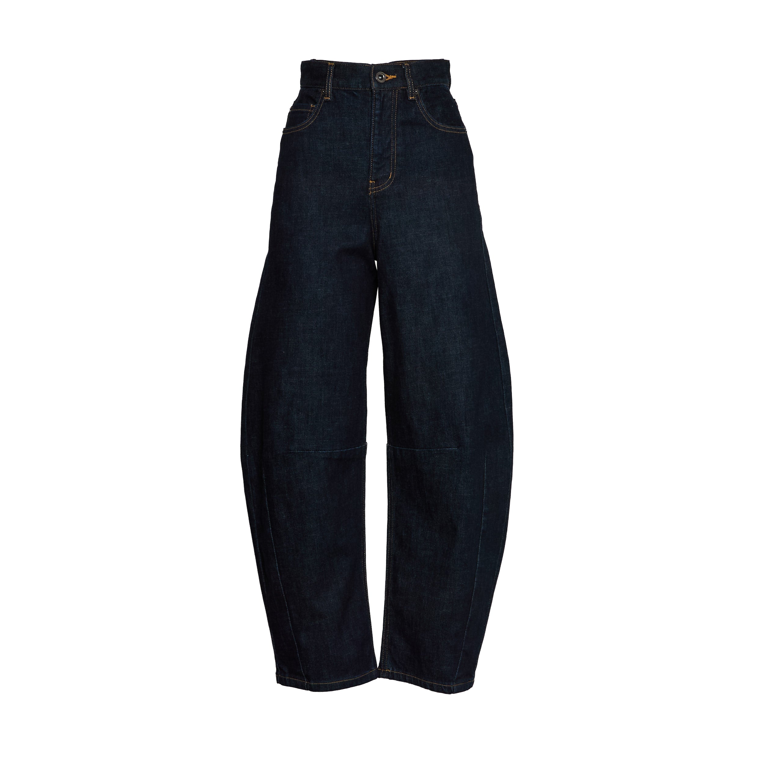 SELF-PORTAIT High-Waisted Barrel Leg Jeans - 27.5 Inseam