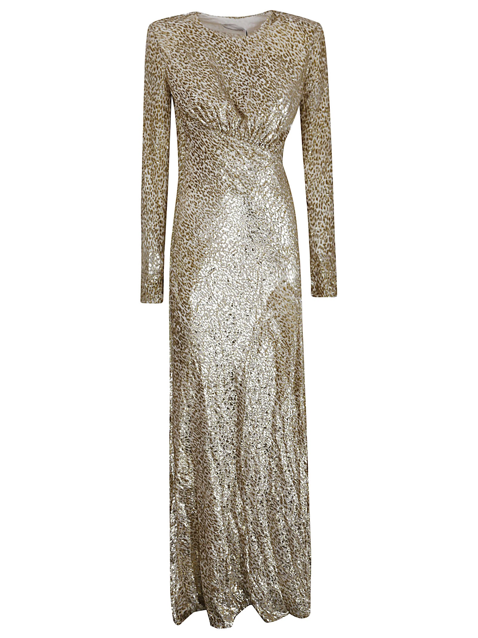 SELF PORTRAIT Fitted Fil Coupé Dress with Open Back and Asymmetrical Cut