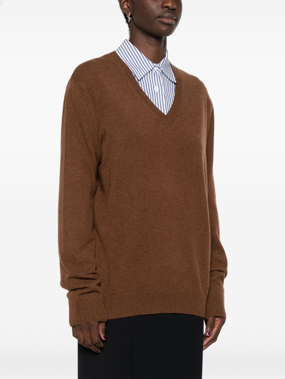 LOULOU STUDIO Classic Cashmere V-Neck Sweater for Women