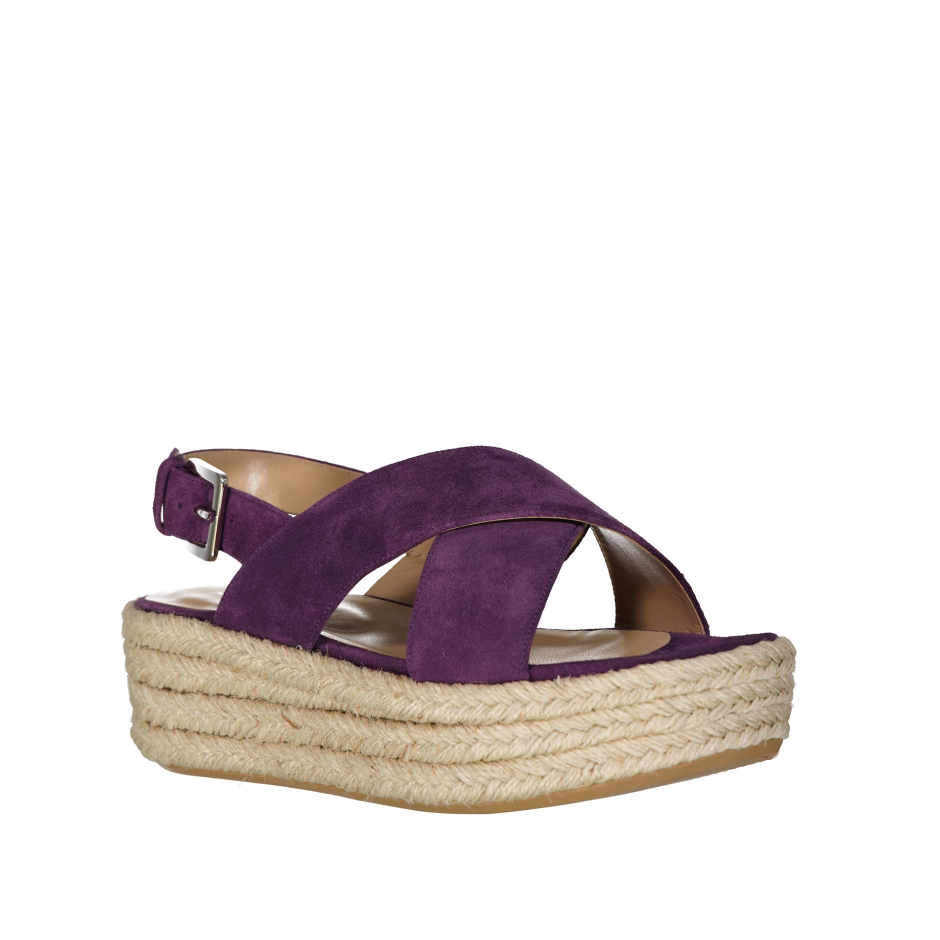 SERGIO ROSSI Women's Leather Espadrilles with Adjustable Ankle Buckle and 5 cm Platform
