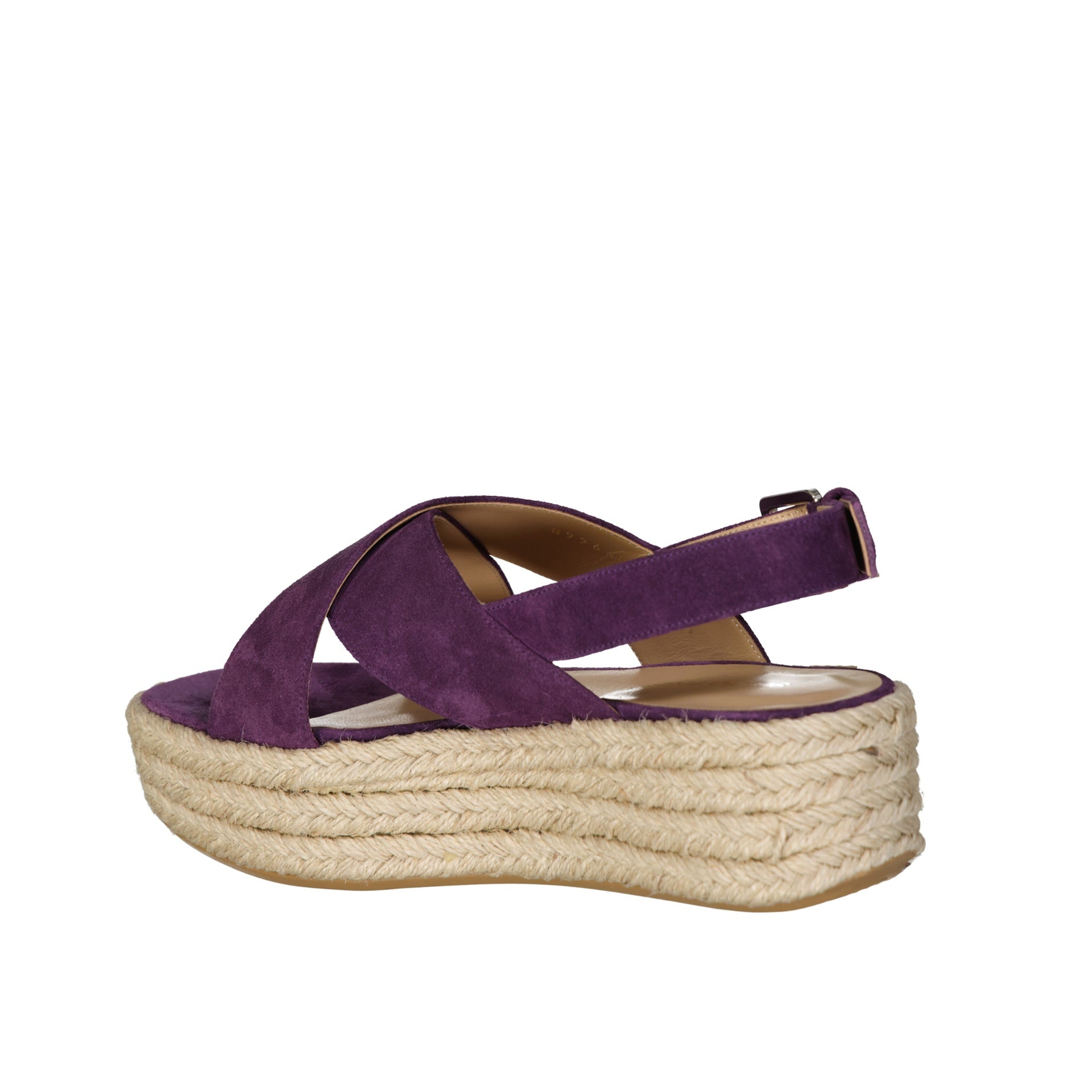 SERGIO ROSSI Women's Leather Espadrilles with Adjustable Ankle Buckle and 5 cm Platform