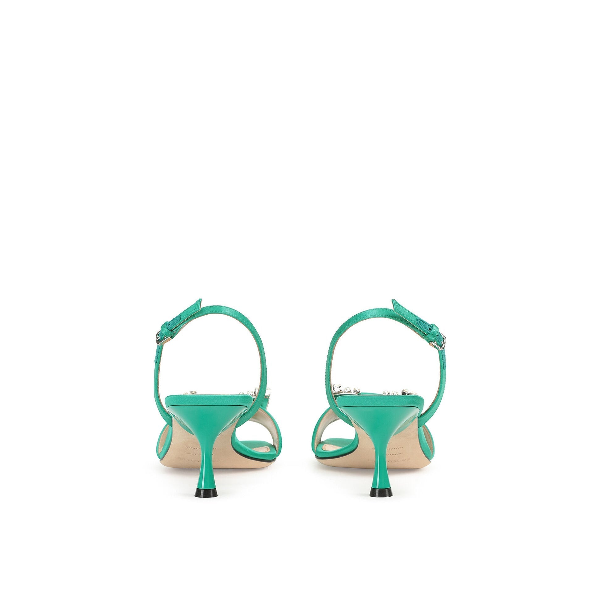 SERGIO ROSSI Satin Square Toe Sandals